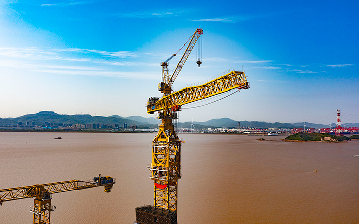 雙塔筑脊梁！徐工超大塔助建世界級大橋